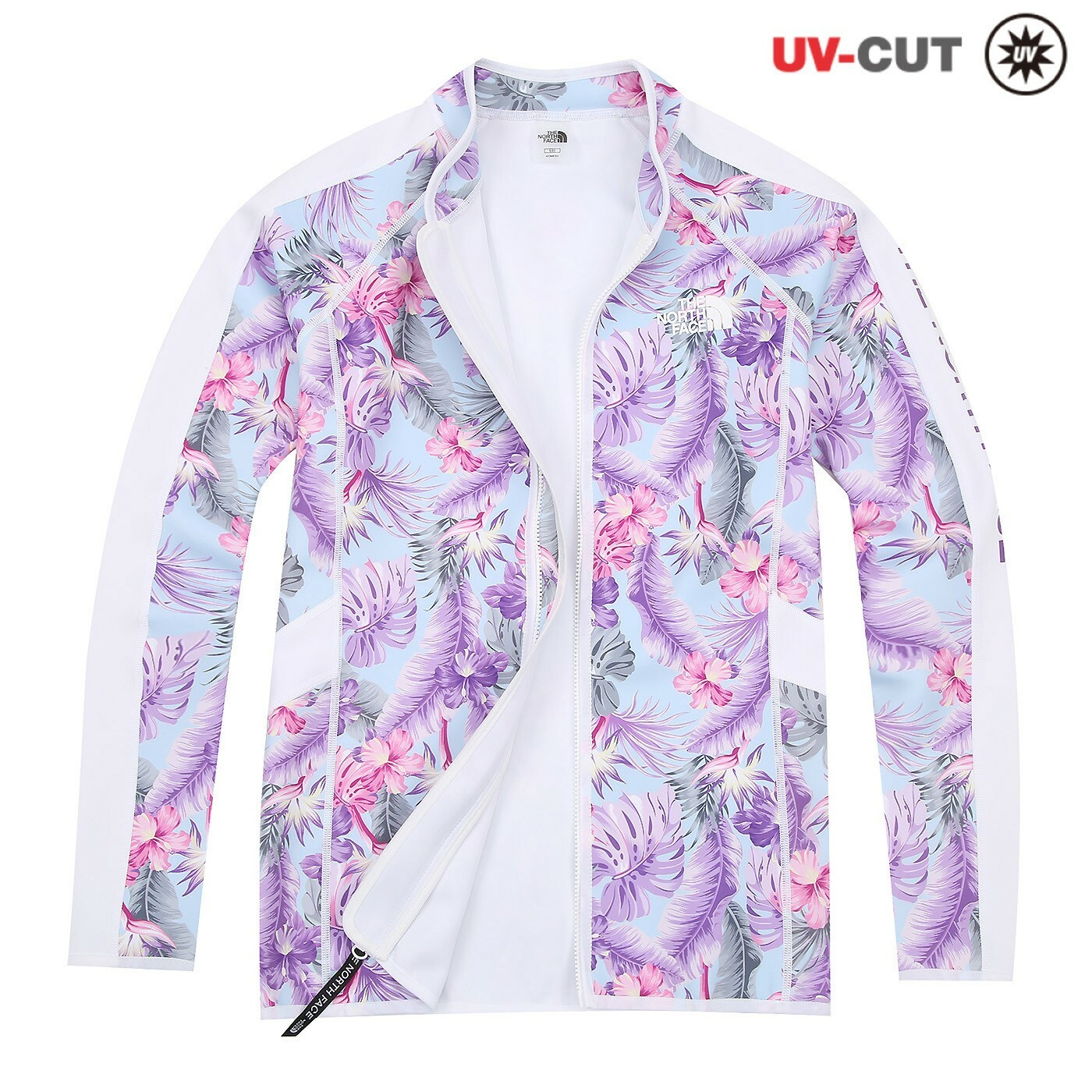 THE NORTH FACE 女 FLORAL RASHGUARD 花卉 防曬 水母 外套 紫 NJ5JJ38K