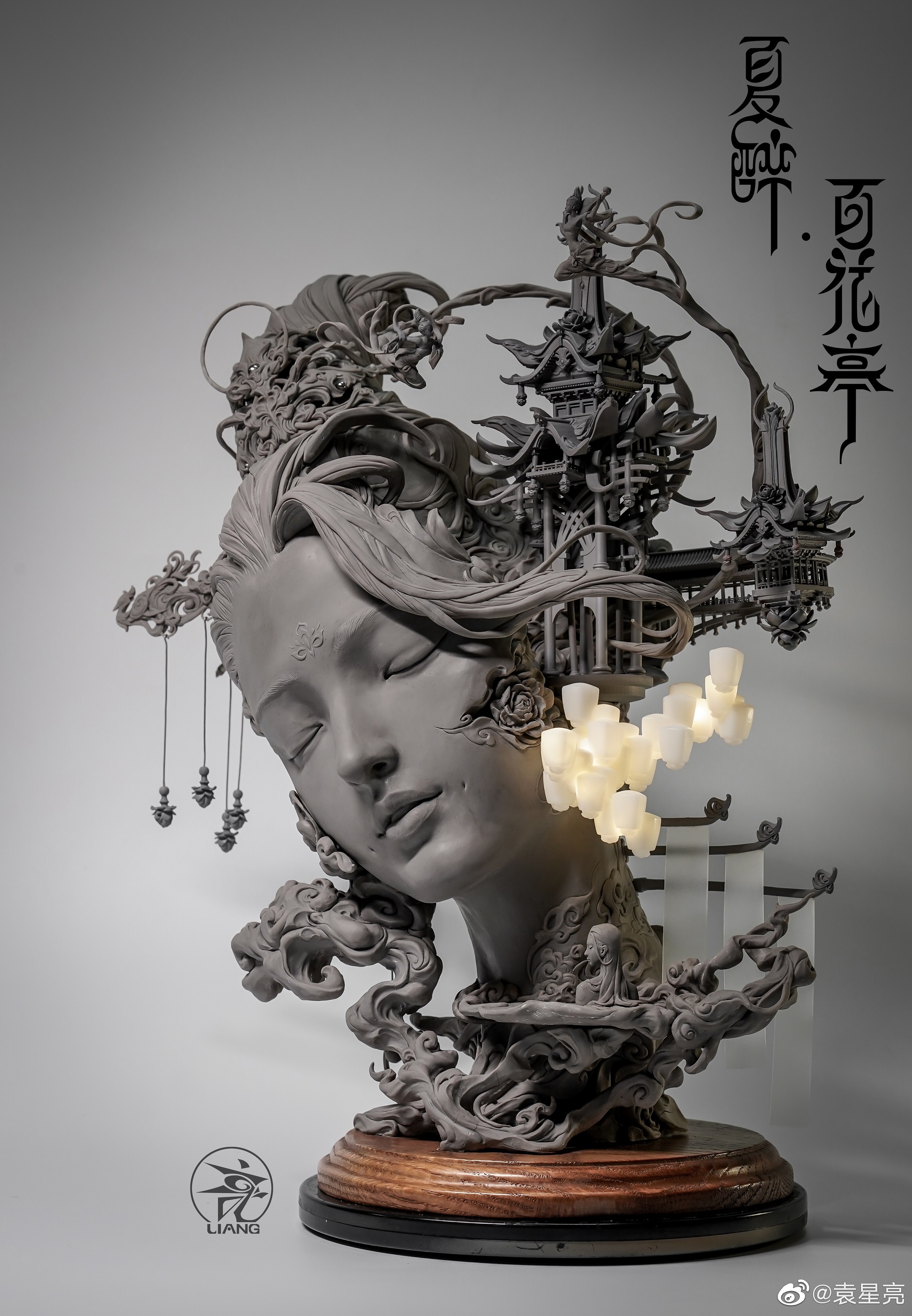 袁星亮 : 原創 GK 作品《夏醉.百花亭》灰模版