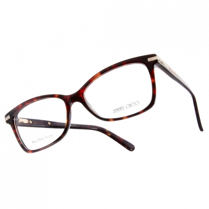 【JIMMY CHOO】JC53 TVD 華麗鑽飾貓眼框光學眼鏡