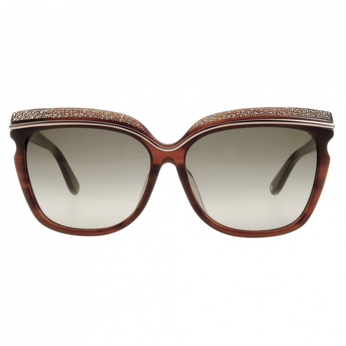 【JIMMY CHOO】JCSOPHIAFS DDKHA 奢華晶鑽貓眼框太陽眼鏡