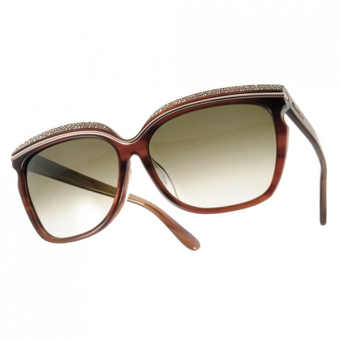 【JIMMY CHOO】JCSOPHIAFS DDKHA 奢華晶鑽貓眼框太陽眼鏡