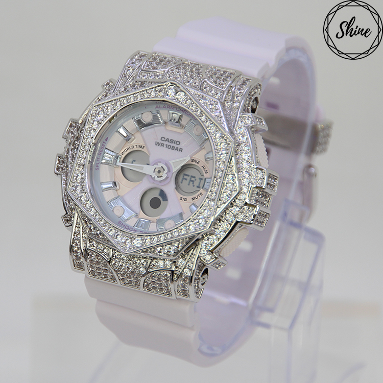 銀色 改裝手錶 BA-130WP-6A - 玫瑰