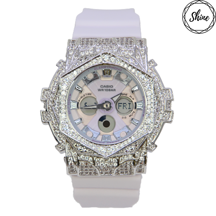 銀色 改裝手錶 BA-130WP-6A - 玫瑰