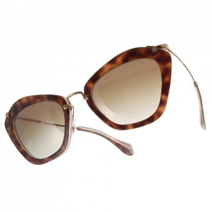 【MIU MIU】SMU10N HAH1X1 Noir復古貓眼太陽眼鏡 眾女星熱愛經典款