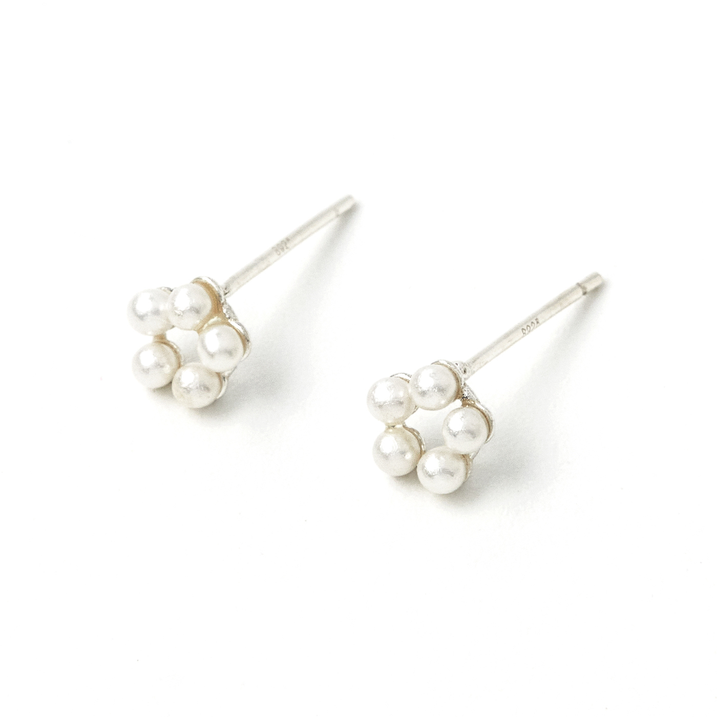 花,珍珠,貼耳,耳環