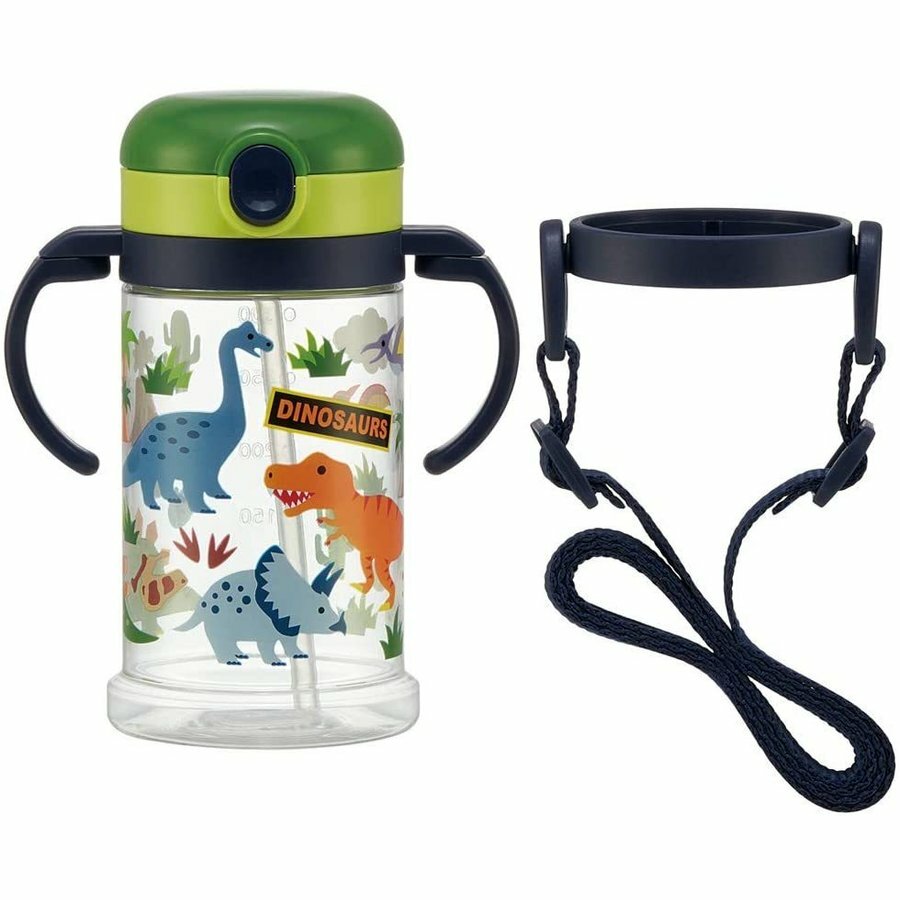 日本 SKATER 學習吸管杯(370ml) 恐龍