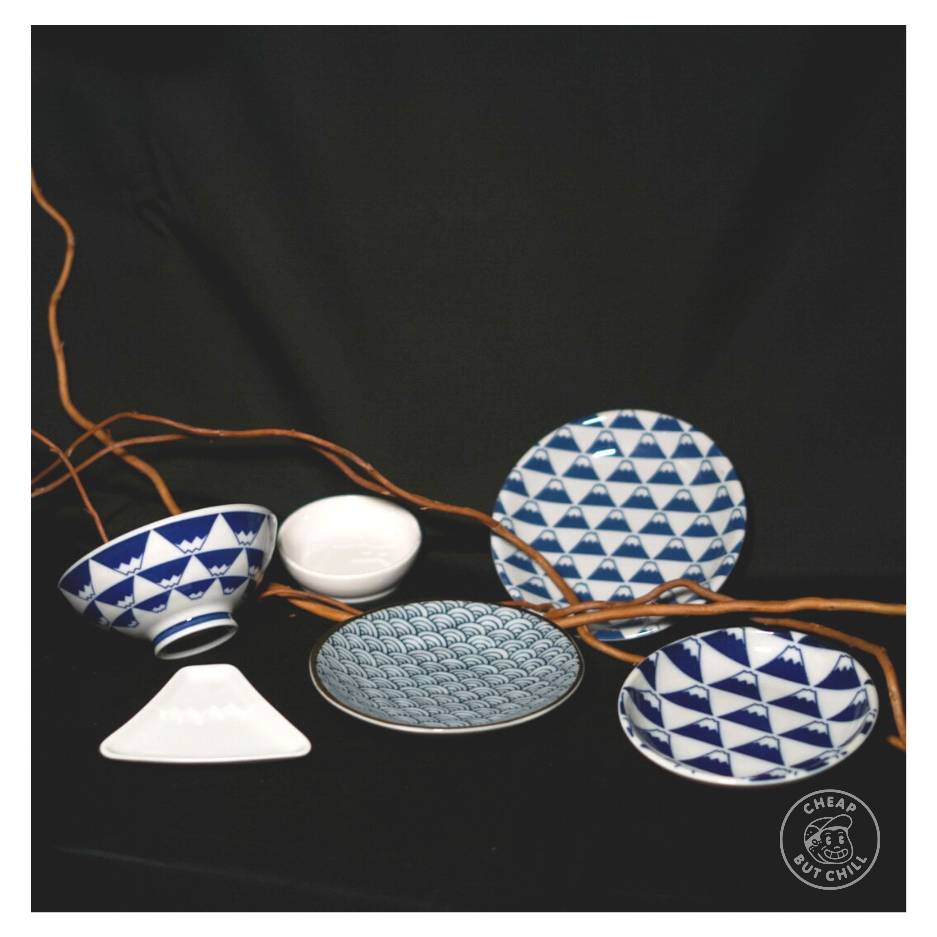 New 🗻 富士山歧阜美濃燒碗碟  (日本製)