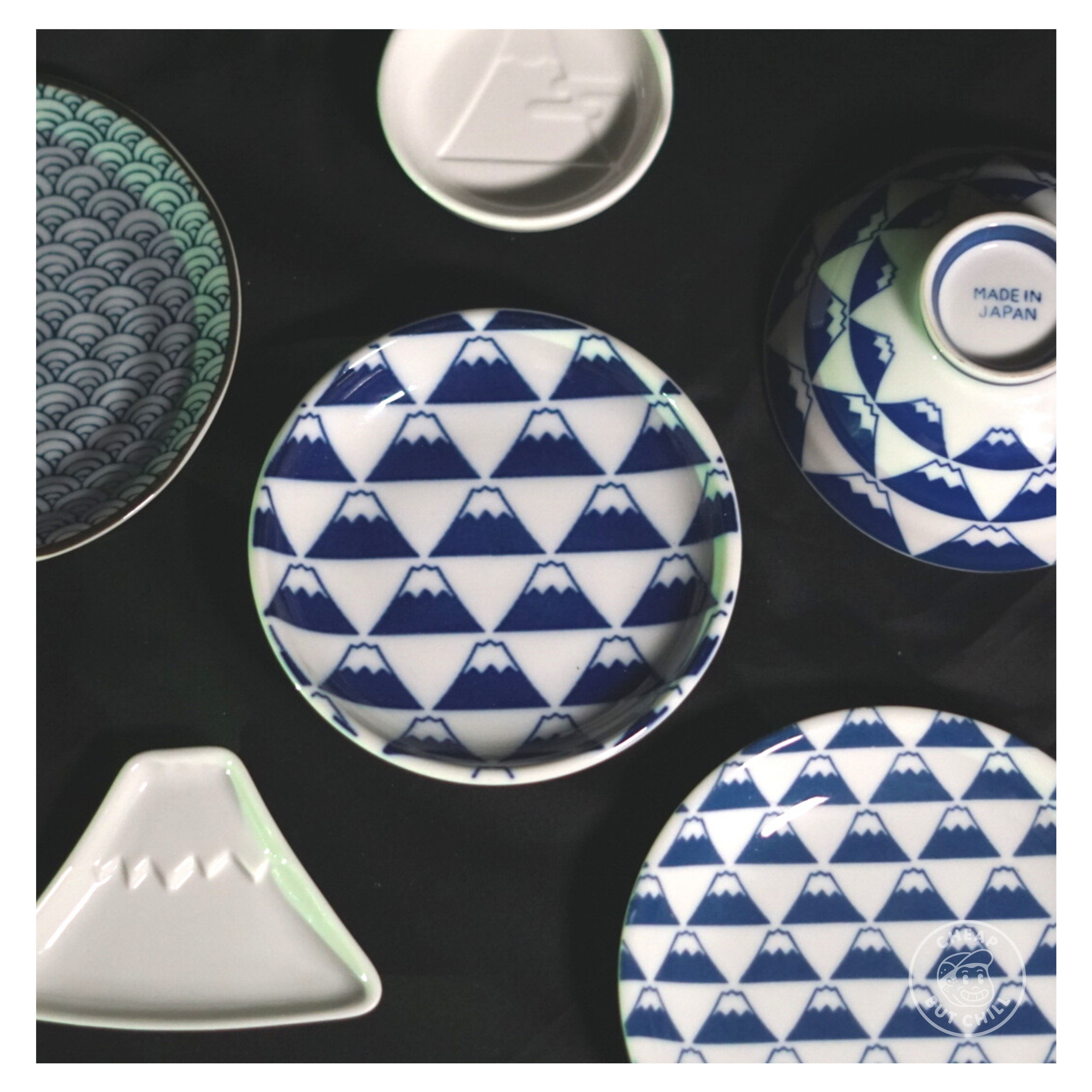 New 🗻 富士山歧阜美濃燒碗碟  (日本製)