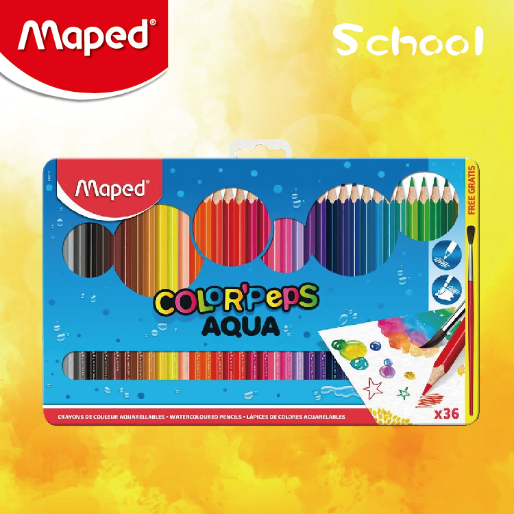 Maped 36色水溶性木顏色筆(鐵盒裝)