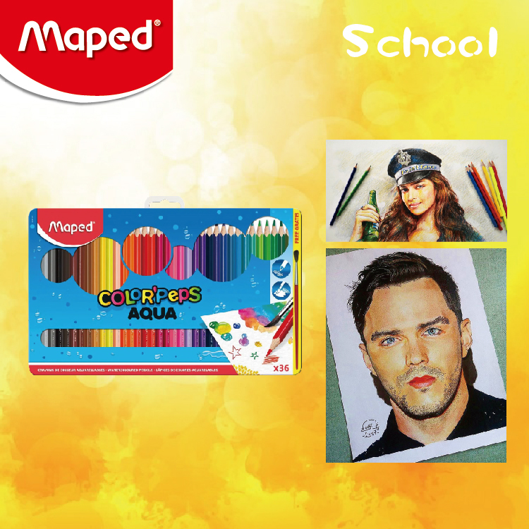 Maped 36色水溶性木顏色筆(鐵盒裝)