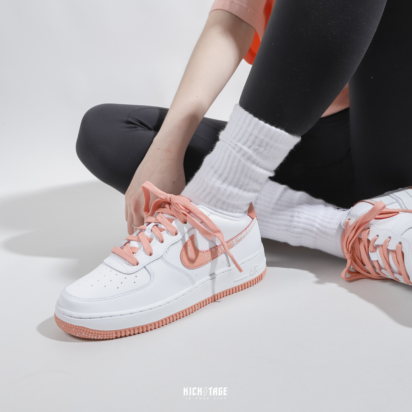 女生尺寸大童鞋NIKE AIR FORCE 1 LV8 GS 彩色蠟筆蜜桃粉雪花漸層彩虹AF1 休