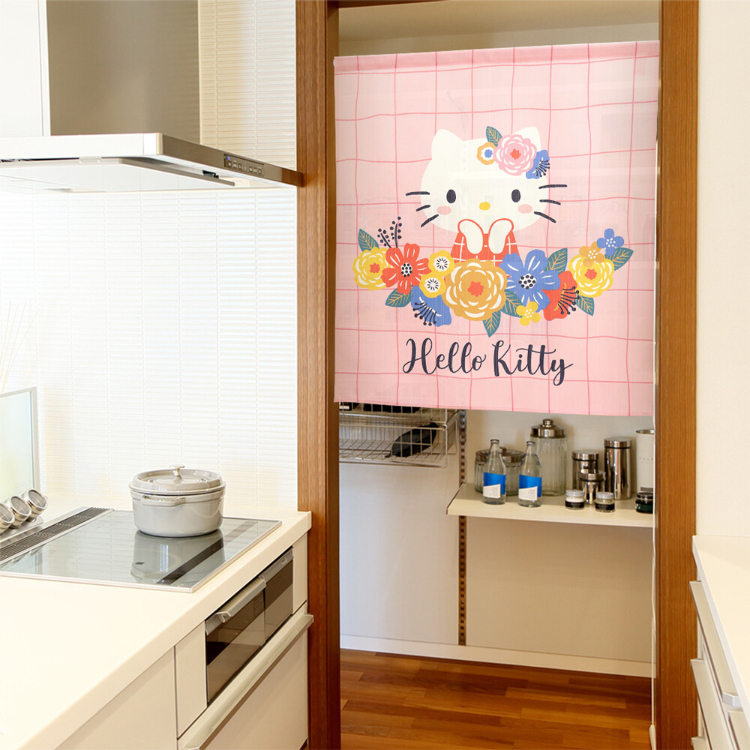 Sanrio Hello Kitty 短門簾 85×90cm 北歐之花 #CM22SD-97524