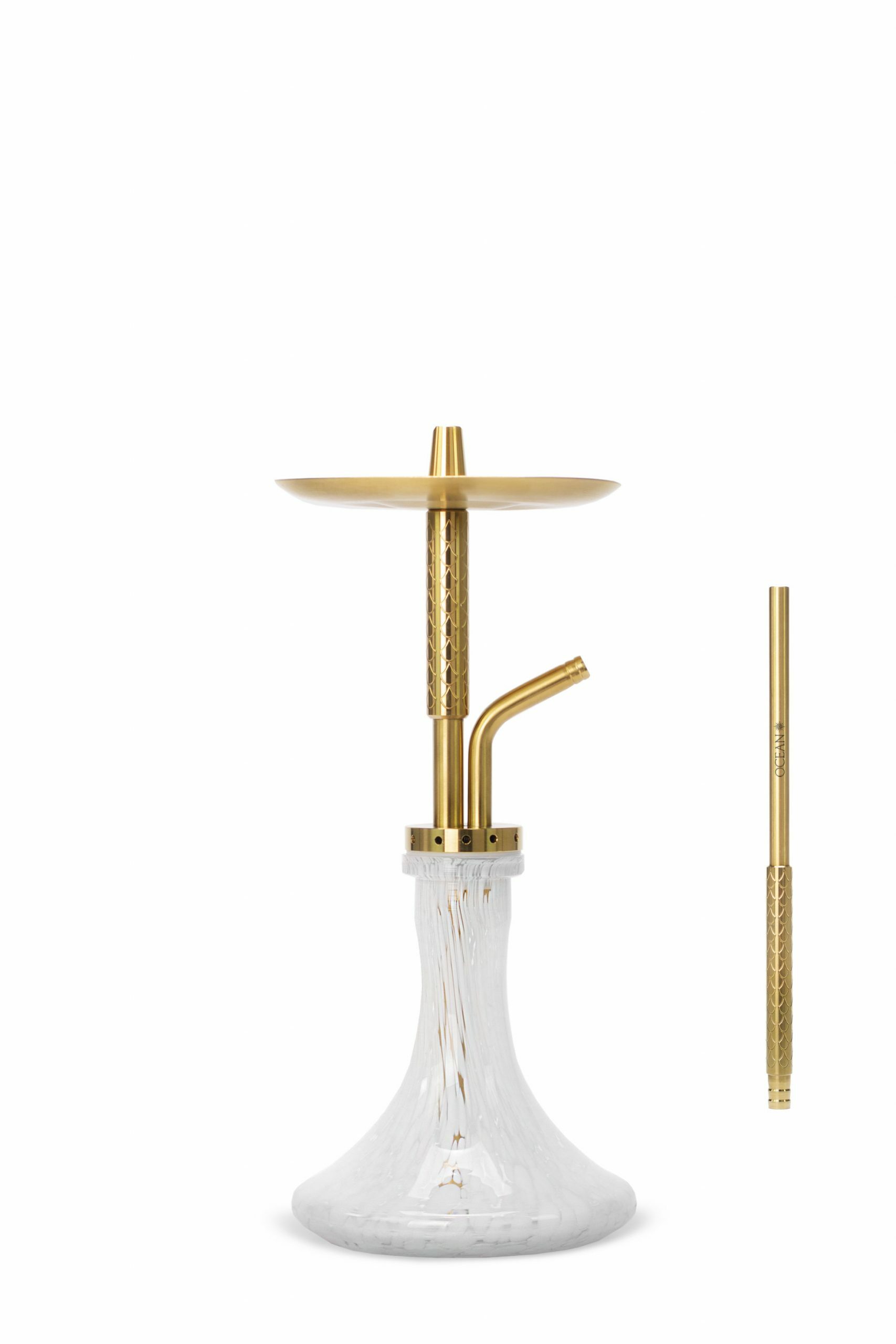 Ocean Hookah – CANE “S” – Gold / White Blizzard