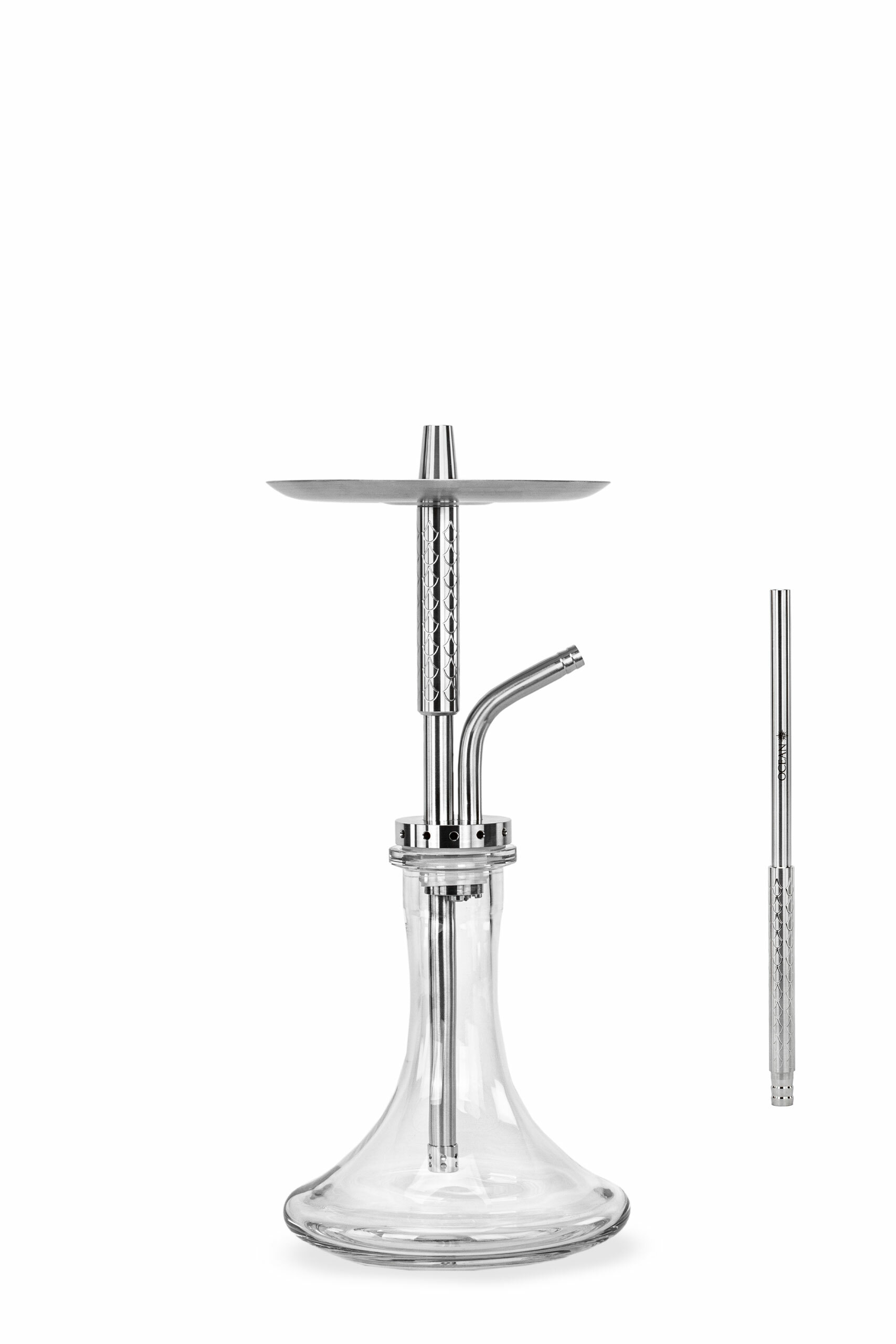 Ocean Hookah – CANE “S” – Steel / Clear
