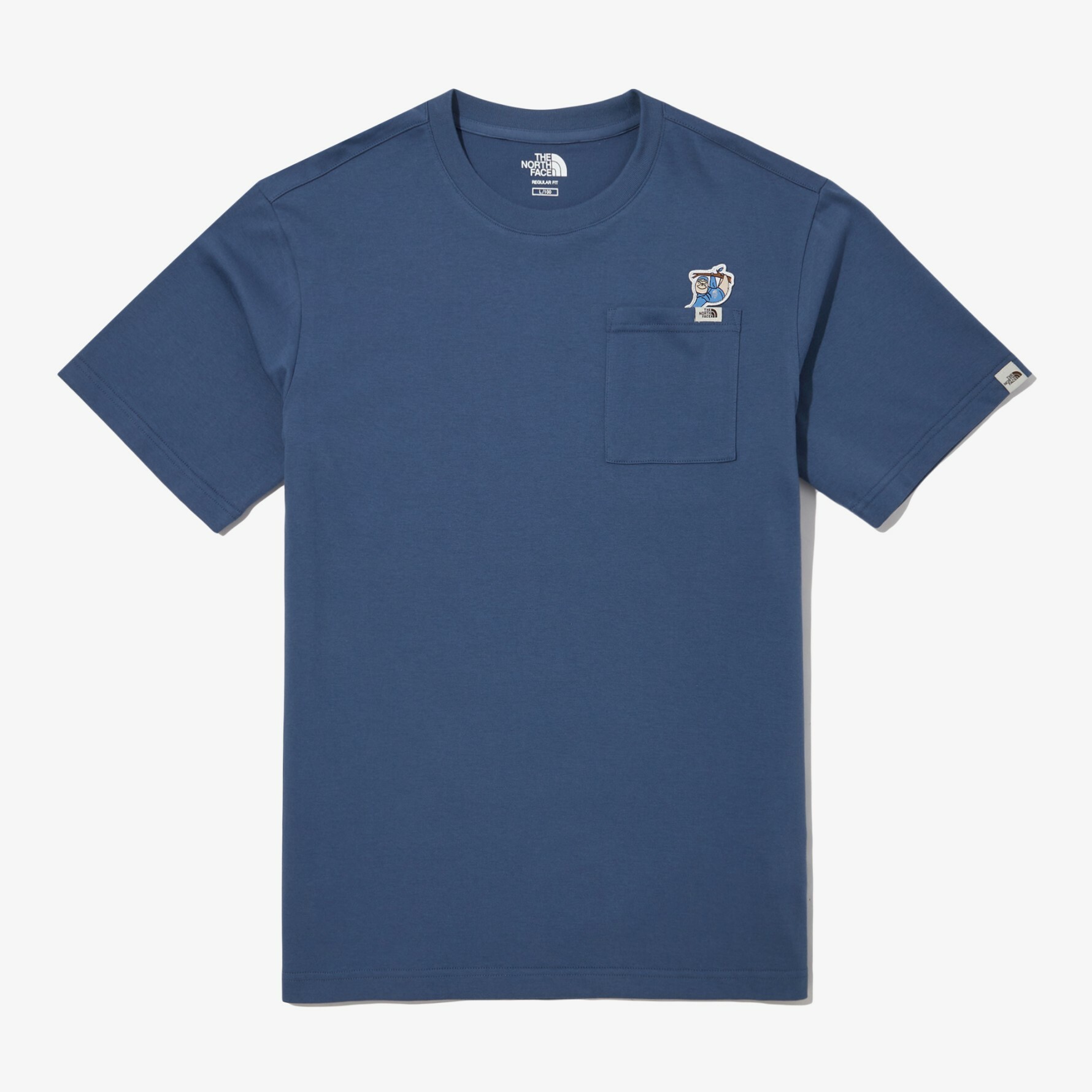 THE NORTH FACE 白標 GREEN EARTH 刺繡 口袋 短袖 短T 淺藍 NT7UN07L