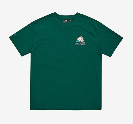 NEW BALANCE UNI Ivy 男女 背包客 卡通圖案 短袖 短T 綠 NBNEC2L303_40