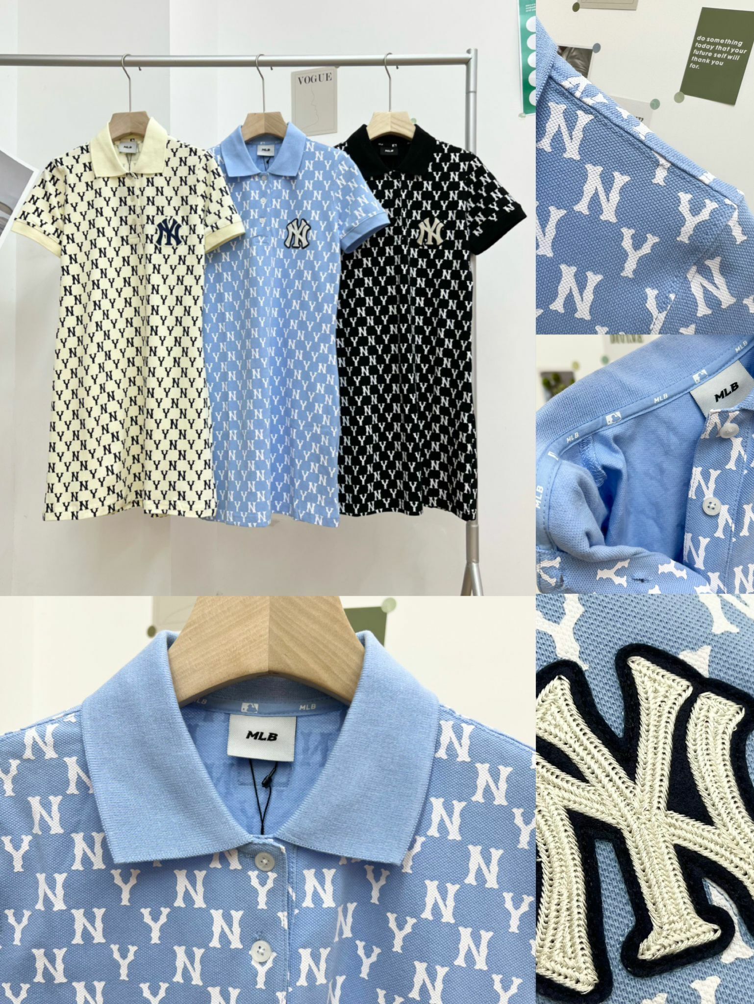 MLB•Polo領中長款修身運動連衣裙-2202277