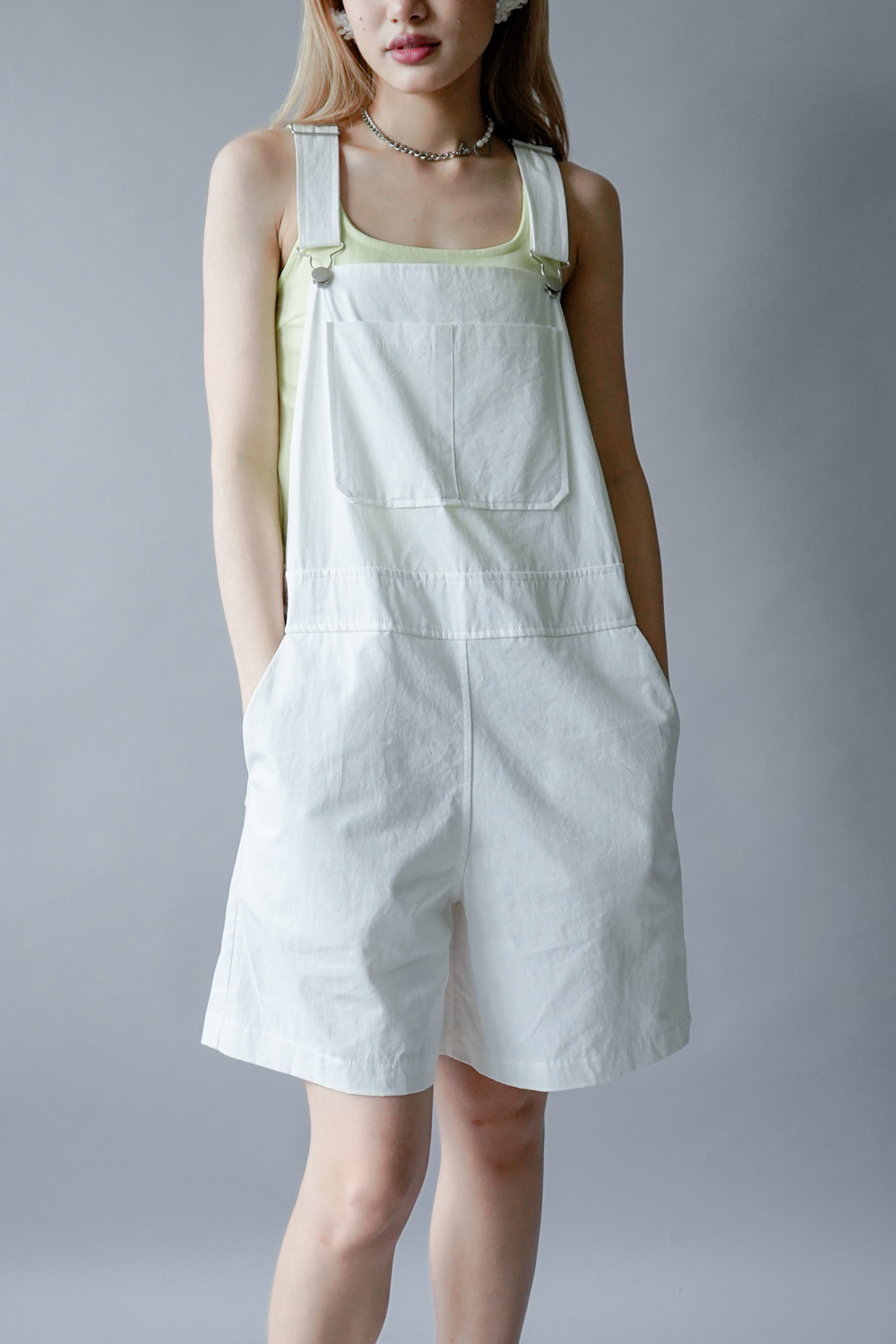 Little boy overalls (white)