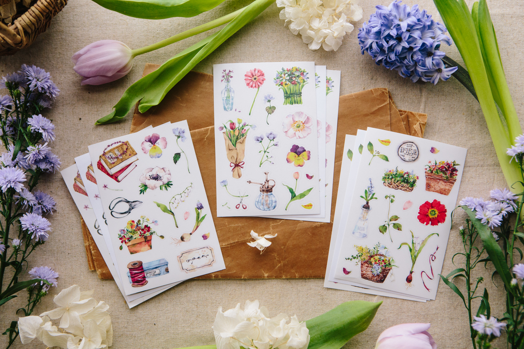 花屋的門廳 貼紙包｜OURS森林好朋友