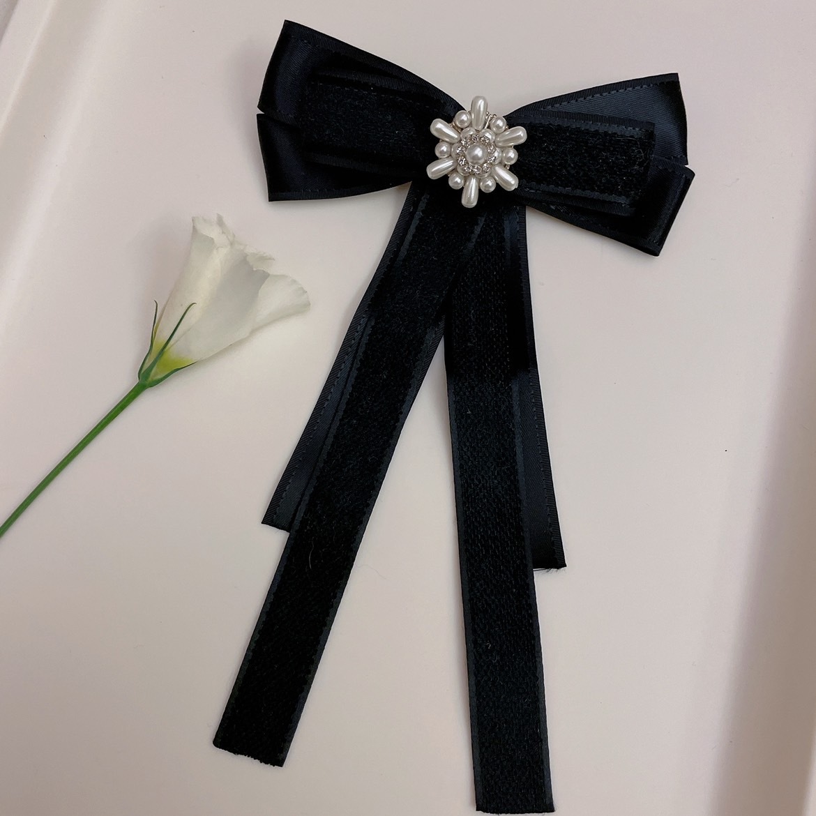 復古珍珠蝴蝶結