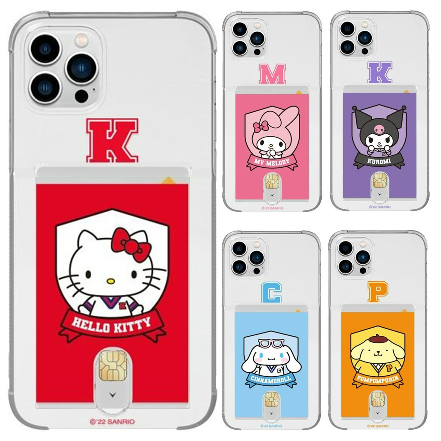 Sanrio - Clear Card Soft Case - 透明插卡槽防撞手機保護軟殼 TY