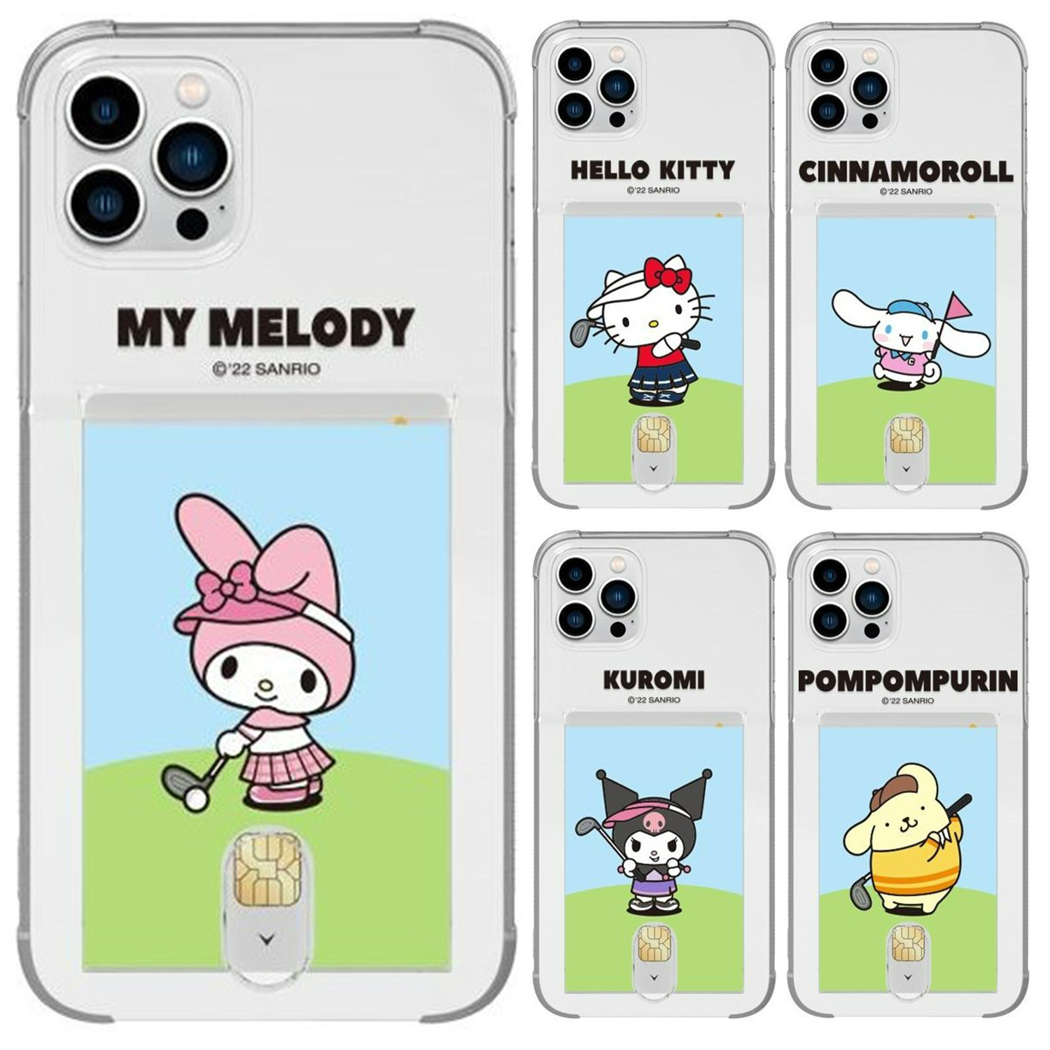 Sanrio - Clear Card Soft Case - 透明插卡槽防撞手機保護軟殼 TY