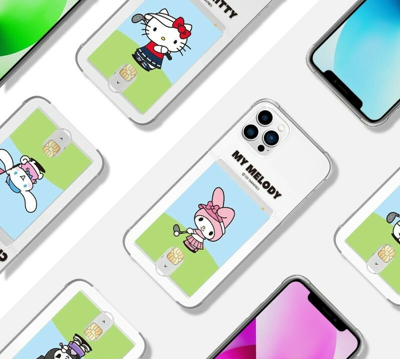 Sanrio - Clear Card Soft Case - 透明插卡槽防撞手機保護軟殼 TY