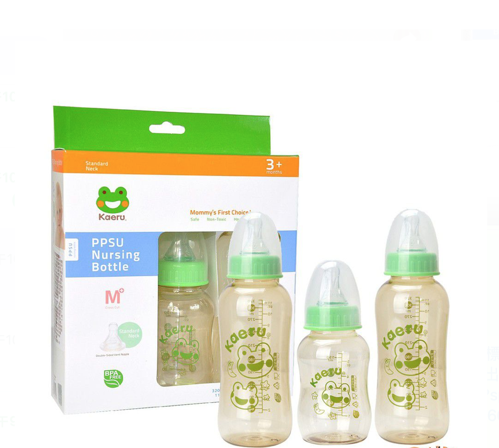 哈皮蛙標準口徑PPSU奶瓶組 320mlx2支,150mlx1支