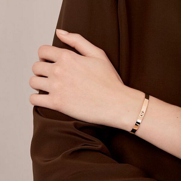 全新HERMES手鐲18K玫瑰金/ 鑲鑽H字 SH小碼 H D'Ancre Bracelet, Small Model #BRAND NEW #香榭站正品