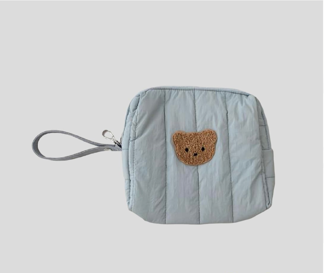 熊仔嬰兒尿片收納袋 灰藍色