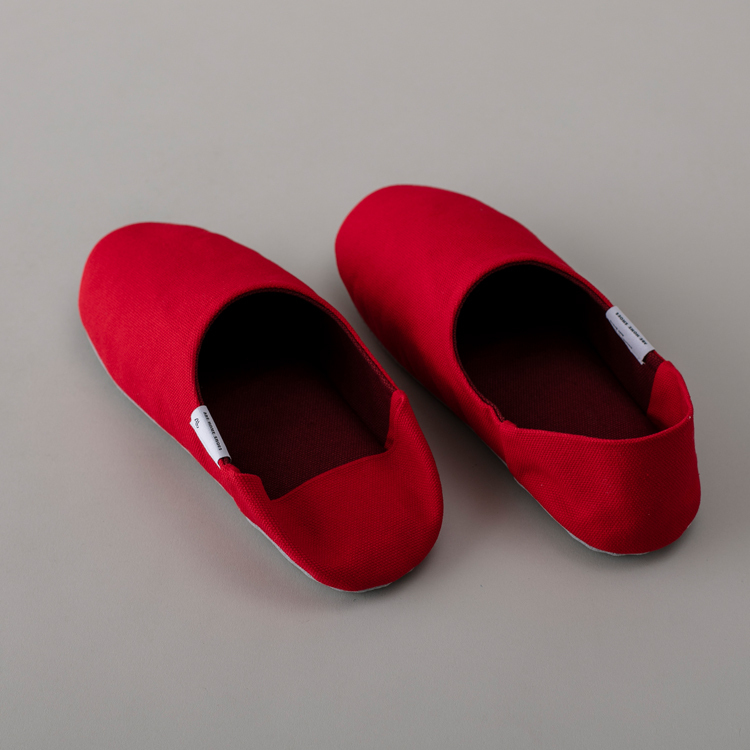 ABE阿部產業 室內帆布拖鞋 蘋果紅