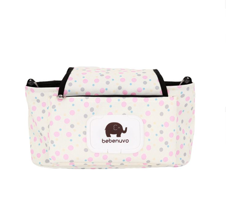 Bebenuvo 嬰兒車掛袋 粉紅色波點