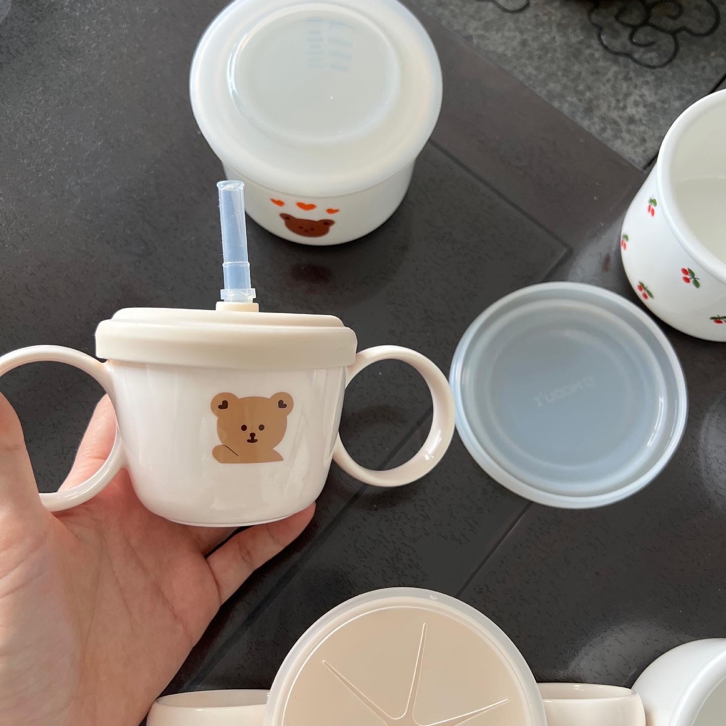 韓風零食杯/湯碗二合一雙耳碗