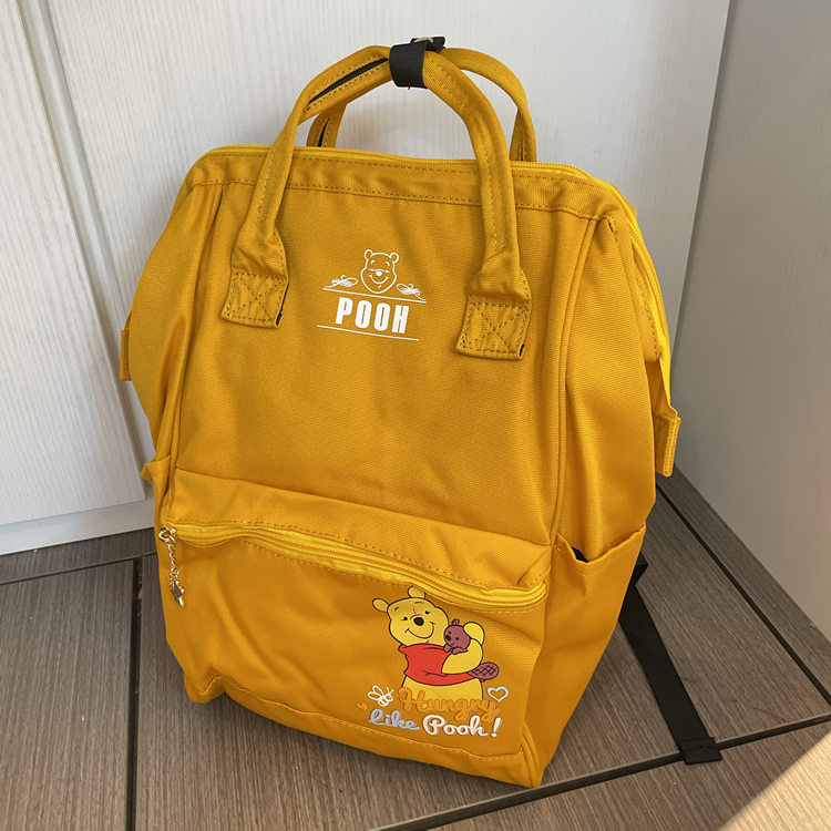 迪士尼大容量口金手提帆布背包 #12122095-I33-F 小熊維尼