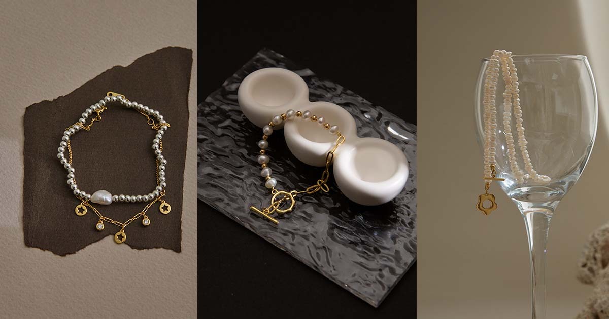 珍珠串珠手鍊和項鍊