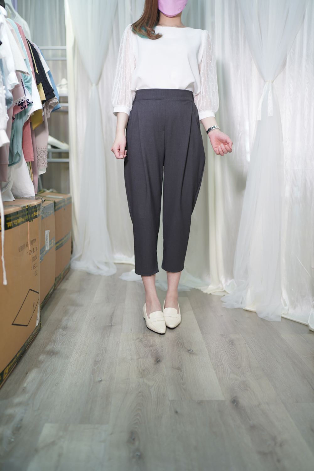 雪紡紗紗袖上衣(12638)&免燙薄西褲(33385)