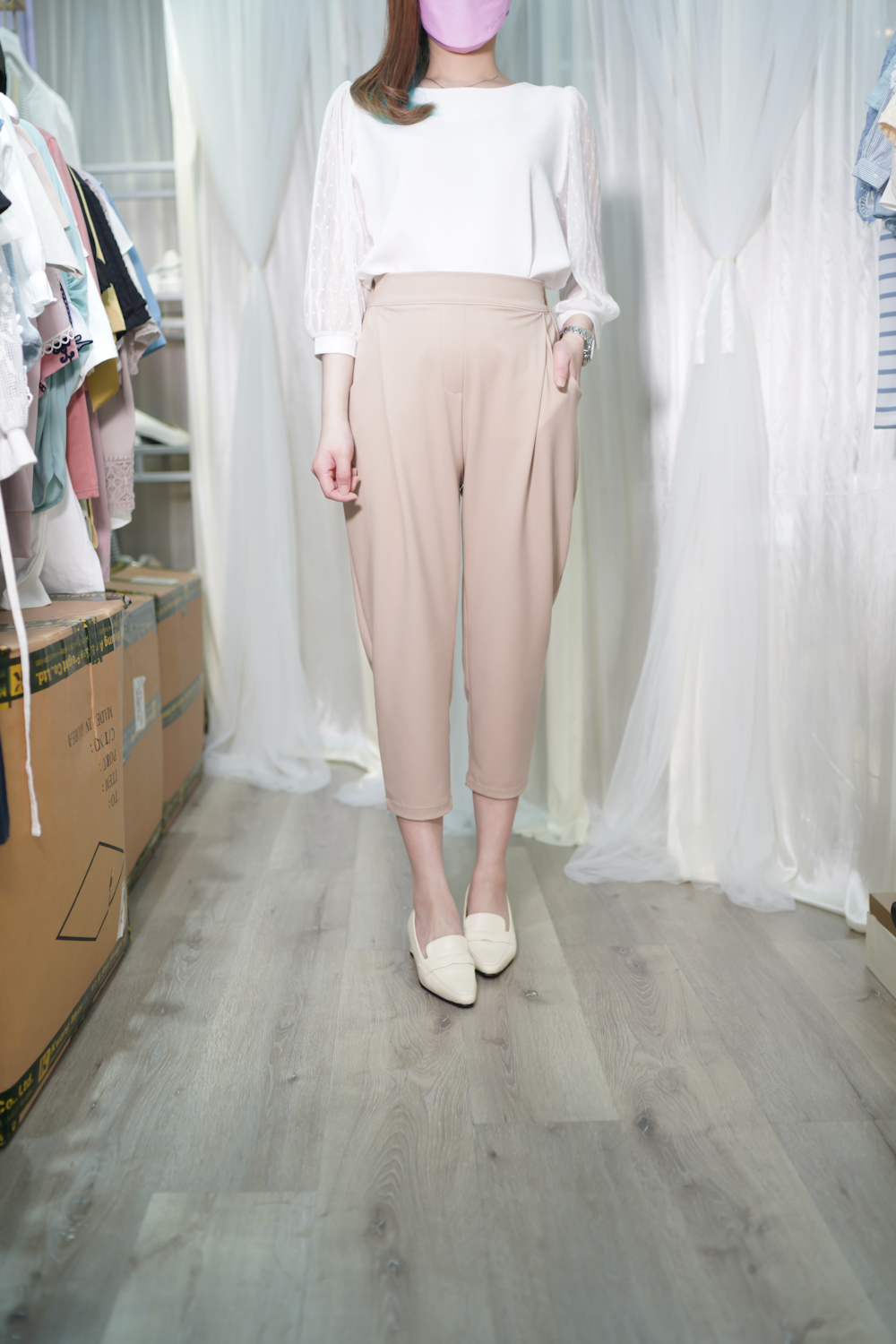 雪紡紗紗袖上衣(12638)&免燙薄西褲(33385)