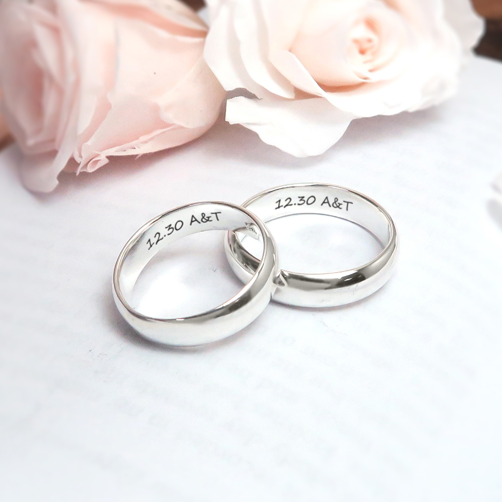 圓弧銀戒 對戒組 【寬版+寬版】 925純銀戒指 情侶對戒 刻字訂製