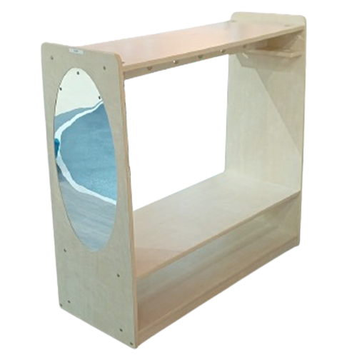 2-Tier Low Base Open Shelf With Mirror