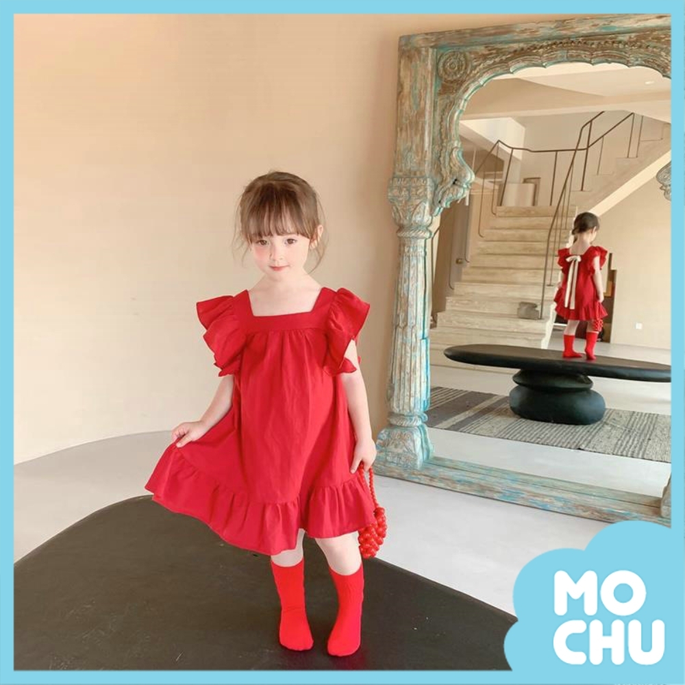 甜美荷葉邊織帶公主裙(兩色)