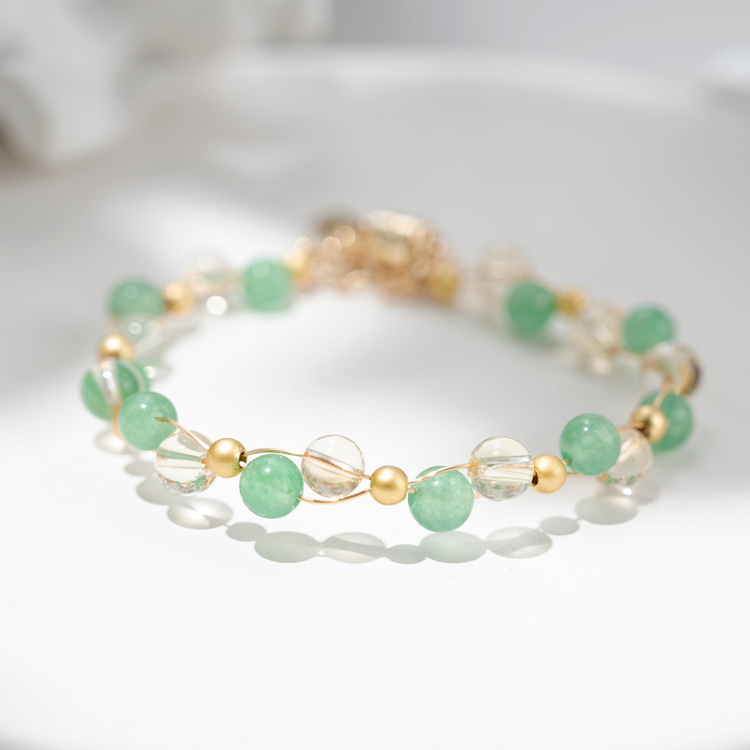 水晶手鍊【逐夢-事業順利】黃水晶綠東陵手鍊