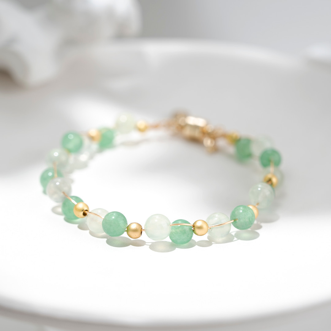 水晶手鍊【逐夢-財源滾滾】綠東陵葡萄石手鍊