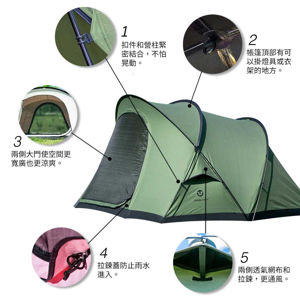 Travel Check｜Raum 2.0 純棉自立帳｜橄欖綠