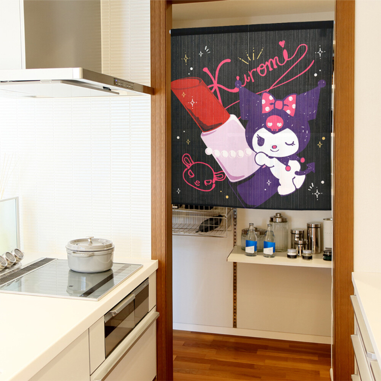 Sanrio Kuromi 短門簾 85×90cm 口唇膏 #CM22SD-97532