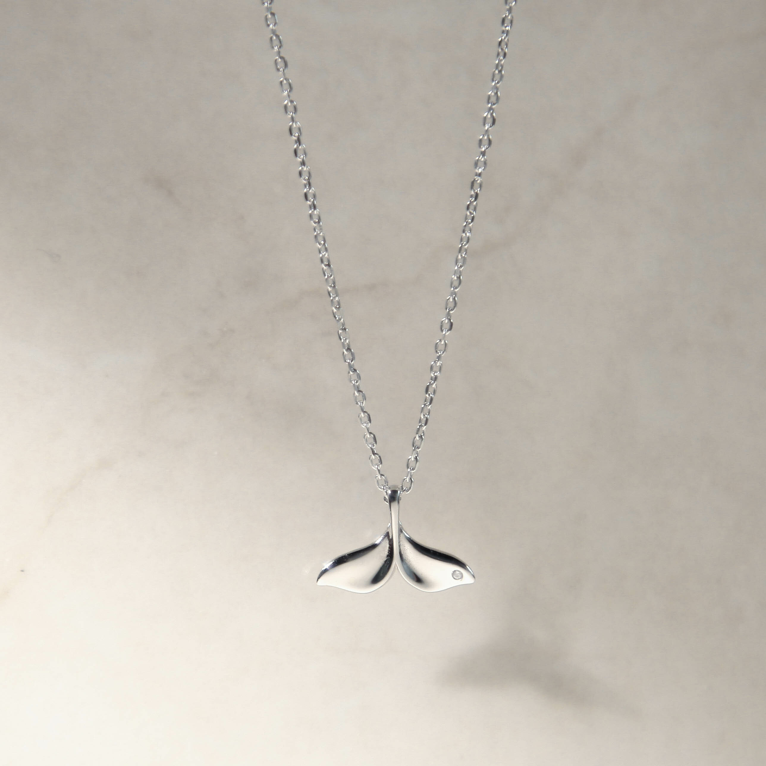 鯨魚尾巴純銀項鍊品牌設計款幸運祝福禮物