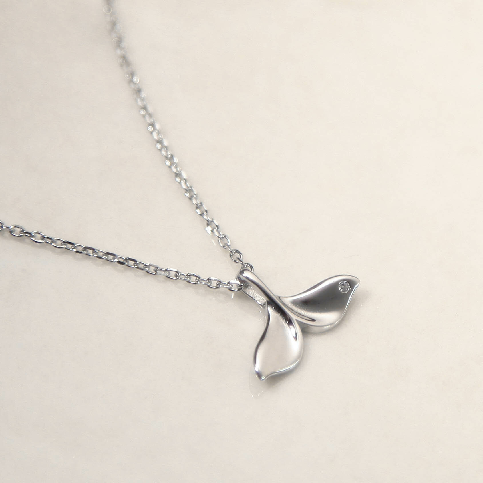 鯨魚尾巴純銀項鍊品牌設計款幸運祝福禮物
