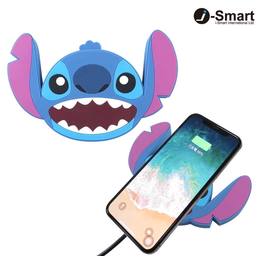 Disney-大頭無線充電板-升級快充10W-史迪仔 Stitch