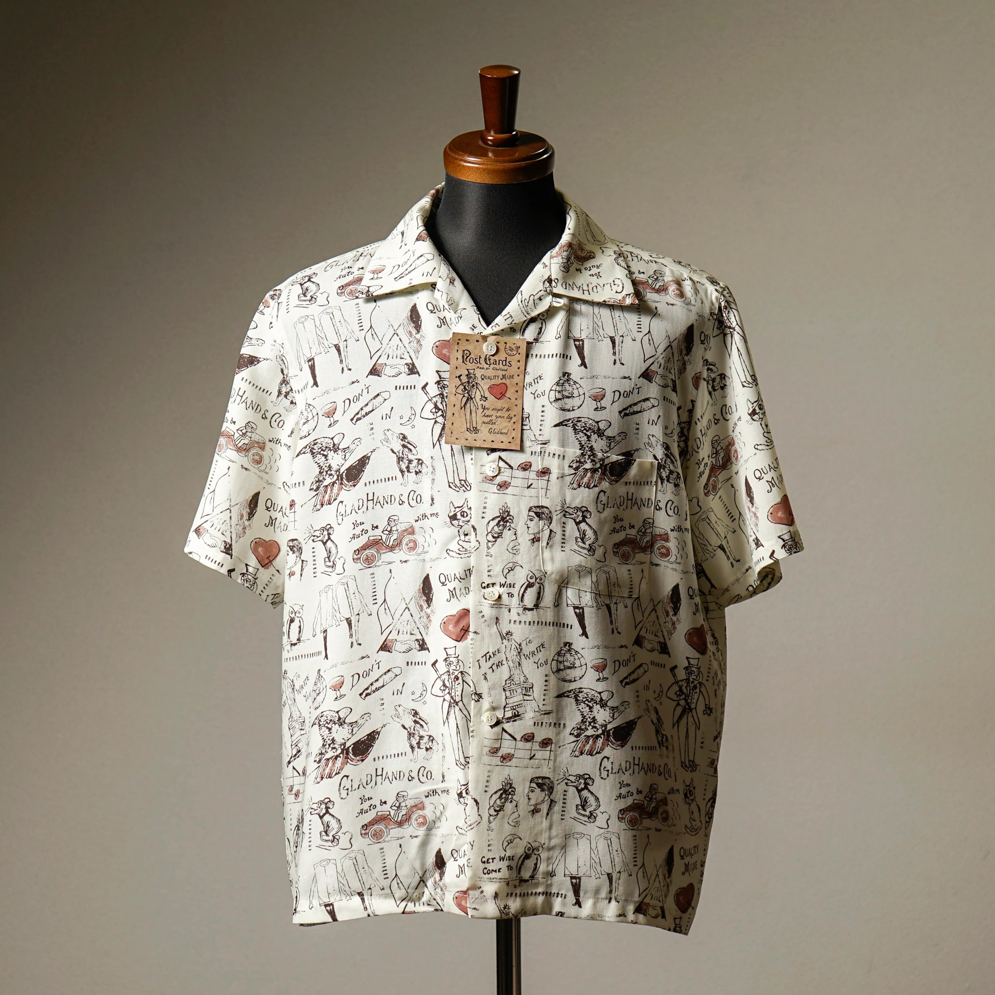 GLAD POSTALS HAWAIIAN SHIRT