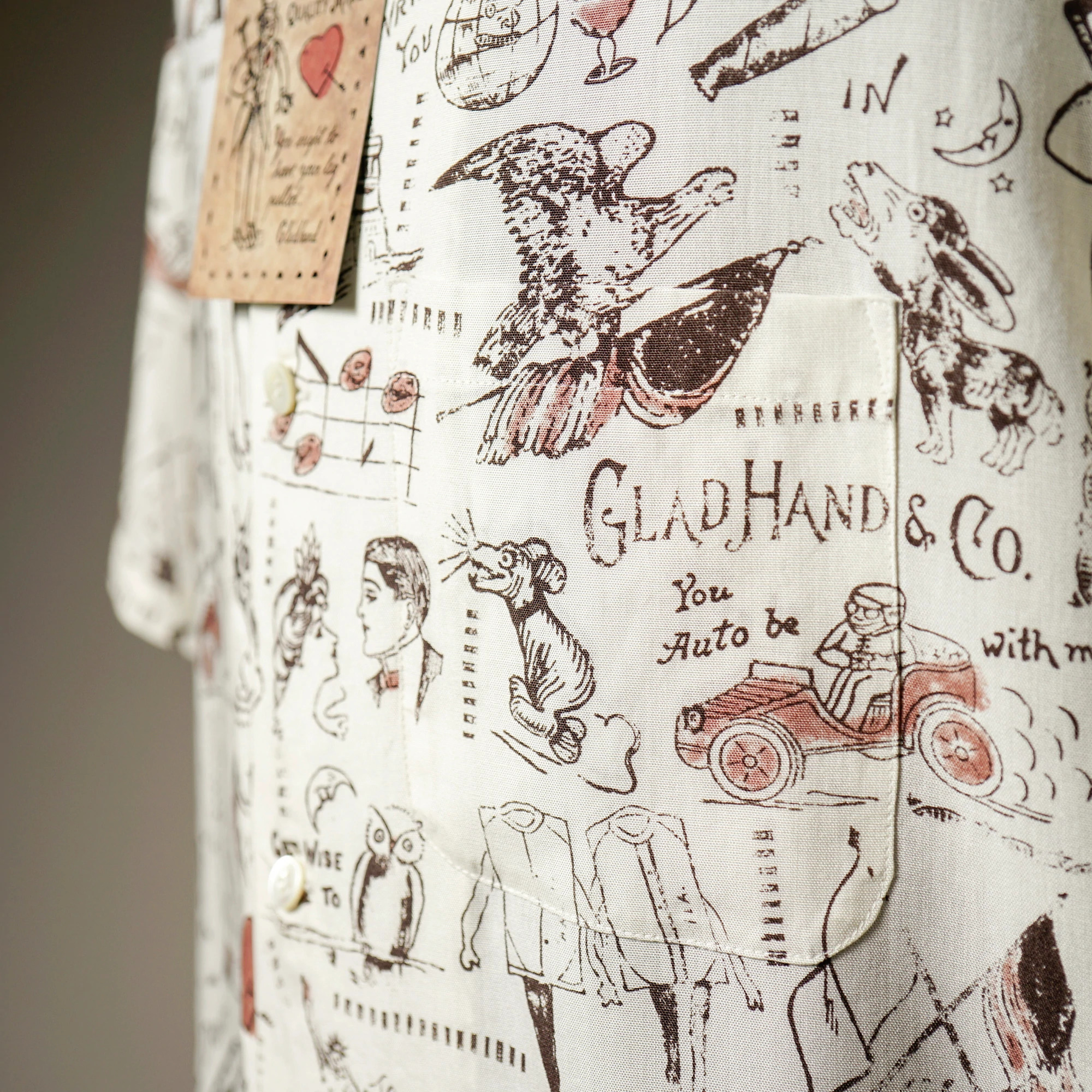 GLAD POSTALS HAWAIIAN SHIRT