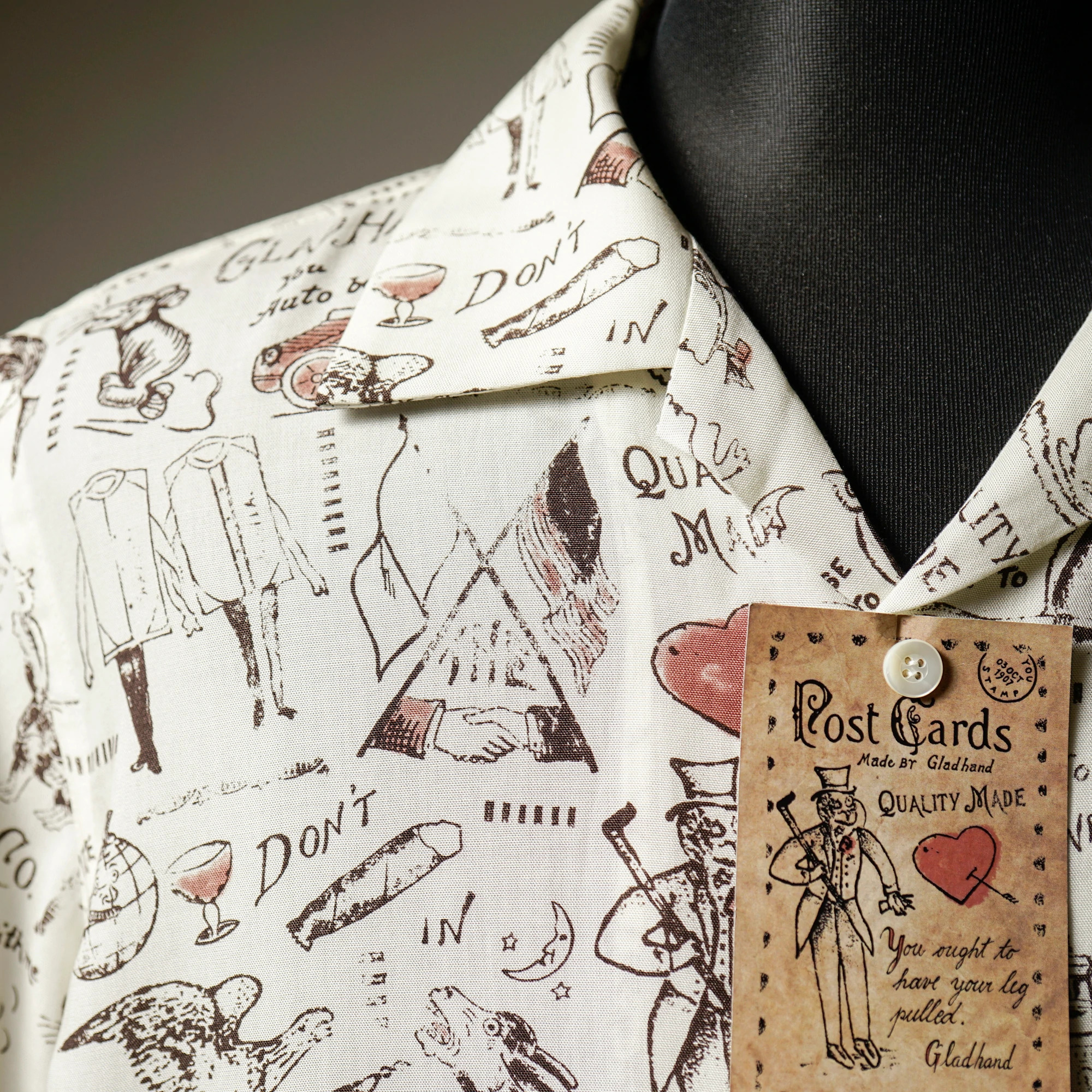 GLAD POSTALS HAWAIIAN SHIRT